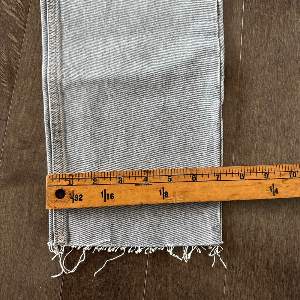 NWT Zara High Rise Straight Ankle Length Jeans Raw Hem Light Gray Wash 8 - Picture 7 of 10